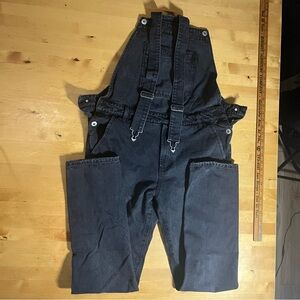 Black Denim Overalls